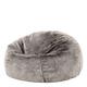 Pouf fausse fourrure gris loup