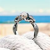 KIHOUT Women 925 Silver Mermaid Ring Fashion Wedding Party Jewelry Size 7-10 Reduced
