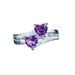 KIHOUT Clearance Zircon Ring Double Heart Shaped Ring Engagement Wedding Ring Alloy Jewelry