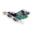 StarTech.com PEX2S553 2 Port Native PCIe RS232 Serial Adapter Card with 16550 UART , Green