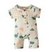 B91xZ Outfits Boys Cotton Outfits Play Jumpsuit Clothing Short Sleeves Romper Cartoon Printed Pajamas Girls Blue Sizes 0 Month