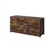 Industrial Style 6-Drawer Dresser in Rustic Oak & Black Finish