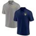 Men's Fanatics Branded Navy/Gray Milwaukee Brewers Dueling Logos Polo Combo Set