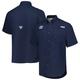 Men's Columbia Navy North Carolina Tar Heels PFG Tamiami Omni-Shade Button-Down Shirt