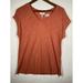 Jessica Simpson Tops | New Jessica Simpson Womens V-Neck Knit Short Sleeve Top Size Xs Burnt Sienna | Color: Orange | Size: Xs