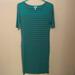 Lularoe Dresses | Lularoe Half Sleeve Green/Gray Striped Dress S | Color: Gray/Green | Size: S