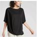 Athleta Tops | Athleta Women's Size Small Black Asymmetrical Draped Front Dolman Tee Round Neck | Color: Black | Size: S