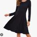 Athleta Dresses | Athleta Long Sleeve Cozy Up Flare Dress Black Xxs | Color: Black | Size: Xxs