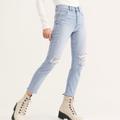Free People Jeans | Free People Distressed Buttonfly Light Wash Cropped Skinny Jeans | Color: Blue | Size: 28
