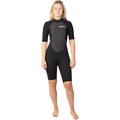 Gul Womens Response 3/2mm Back Zip Shorty Wetsuit - Black - Easy Stretch - FLATLOCK: Seam construction for comfort