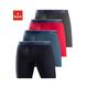 Langer Boxer BENCH. Gr. XXL, 4 St., blau (rot, blau, anthrazit, schwarz) Herren Unterhosen mit schmalen Streifen im Logo-Webbund