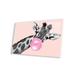 Trinx Sneaky Giraffe Blowing Bubble Gum In Pink Print On Acrylic Glass Plastic/Acrylic | 16 H x 24 W x 0.25 D in | Wayfair