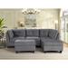 Brown/Gray Sectional - Latitude Run® 113" Wide Velvet Reversible Modular Sofa & Chaise w/ Ottoman Velvet | 31 H x 113 W x 74 D in | Wayfair