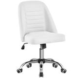 Ebern Designs Lytisha Ergonomic Faux Leather Task Chair Upholstered in Blue/White | 35.8 H x 21.7 W x 23.2 D in | Wayfair