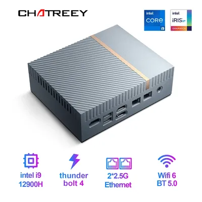 Chatreey-Mini PC Gaming Desktop Ordinateur IT12 Intel Core i7 1360P i9 12900H Ethernet