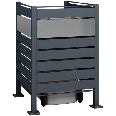 Mülltonnenbox WESTMANN "Planum", grau (anthrazit), B:90cm H:120cm T:90cm, Stahl, Aufbewahrungsboxen, Mülltonnenverkleidung & Sichtschutz Image