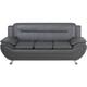 Modern 3-Seater Sofa Faux Leather Couch Loveseat Living Room Grey Leira - Silver