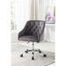 Home Office Desk Chair with Wheels, Modern Upholstered Velvet Chair Adjustable Makeup Chair 360° Swivel Computer Chair