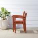 Hakan Wood Patio Curvy Legs Table and Stacking Chair Set