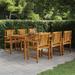 vidaXL Patio Dining Set Outdoor Garden Table and Chair Set Solid Wood Acacia - 78.7" x 39.4" x 29.1"