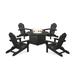 5-Piece Monterey Bay Folding Adirondack Conversation Set with Fire Pit Table