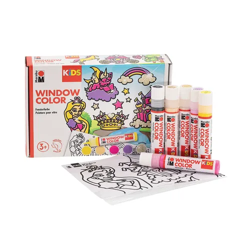 Marabu KiDS Window Color-Set Prinzessin, 6x 25 ml