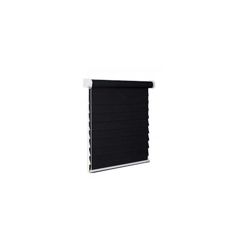 3D Fensterrollo - Neuheit - 120x150 cm schwarz Doppelrollo