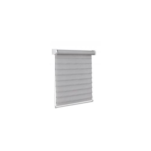 3D Fensterrollo - Neuheit - 80x150 cm grau Doppelrollo