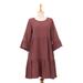 Cranberry Trends,'Double-Gauze Cotton Tunic Dress in a Cranberry Hue'