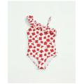 Brooks Brothers Girls Floral Ruffled Swimsuit | Red | Size 10