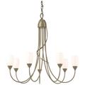 Flora 24.9" Wide 7 Arm Soft Gold Chandelier With Opal Glass