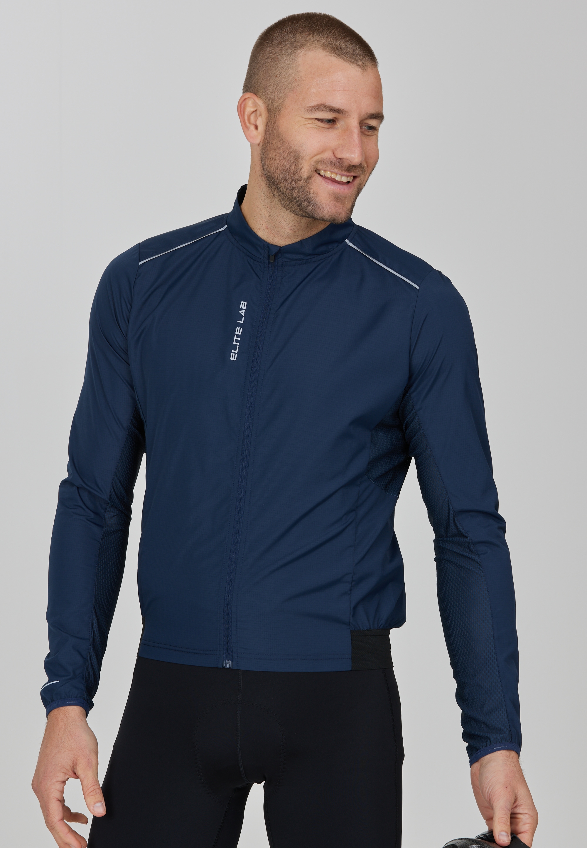 Softshelljacke ELITE LAB "Bike Elite X1", Herren, Gr. S, blau (dunkelblau), 100% Polyester, unifarben, Jacken, mit reflektierenden Elementen Image