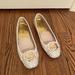 Michael Kors Shoes | Michael Kors Fulton Moc Flat | Color: Gold/White | Size: 8.5