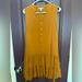 Nine West Dresses | Nine West Sleeveless Dress W Button Front And Ruffle Bottom Mustard Size Xl | Color: Gold | Size: Xl