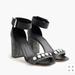 J. Crew Shoes | Clean J Crew Collection Tweed Jeweled Ankle Strap Heels Sandals Size 7 | Color: Black/Gray | Size: 7