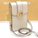 Michael Kors Bags | Michael Kors Carmen Small Vegan Leather Ns Small Phone Crossbody Bag Optic White | Color: Gold/White | Size: Small