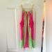 Lilly Pulitzer Tops | Lily Pulitzer Pink And Green Tank With Gold Chain | Color: Green/Pink | Size: Xs