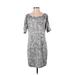 Banana Republic Factory Store Casual Dress - Shift: Gray Print Dresses - Women's Size Small
