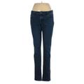 Max Jeans Jeans - Mid/Reg Rise Skinny Leg Denim: Blue Bottoms - Women's Size 8 - Dark Wash