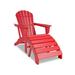 Highland Dunes Kinsela Outdoor Adirondack Chair And Ottoman Plastic/Resin in Red | 38 H x 31.75 W x 33.25 D in | Wayfair