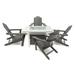 LuXeo Park City 42" Square Two-Tone Fire Pit Outdoor Table w/ 4 Marina Chairs Plastic in White | Wayfair 42-WGW-1519G4