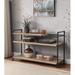 Williston Forge Hankey 32.5" H Etagere Bookcase in Oak & Sandy Black Metal in Brown/Gray | 32.5 H x 47.6 W x 16.4 D in | Wayfair