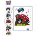 Mason & Marbles Monster Truck Growth Chart Wall Decal Vinyl in Blue/Red | 52 H x 8 W in | Wayfair 5A90A262610949EC930984820F23622E