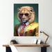 Trinx Photorealistic Of Lion - Funny Animal Metal Wall Décor Metal in Blue/Brown/Yellow | 32 H x 16 W x 1 D in | Wayfair