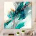 Wade Logan® Celebrations In Turquoise Shades Of Blue V - Abstract Liquid Ink Metal Wall Décor Metal in Blue/Green | 23 H x 23 W x 1 D in | Wayfair