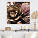 House of Hampton® Pink & Gold Glam Flowers IV - Floral Metal Wall Décor Metal in Black/Pink | 29 H x 29 W x 1 D in | Wayfair