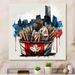 Latitude Run® Goal Tender In Poutine III - Modern Metal Wall Decor Metal in Blue/White | 16 H x 16 W x 1 D in | Wayfair