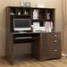 Loon Peak® Exilasse 59"L Computer Desk w/ Drawers & Bookshelf for Small Space, Writing Laptop, w/ Keyboard Tray in Brown | Wayfair