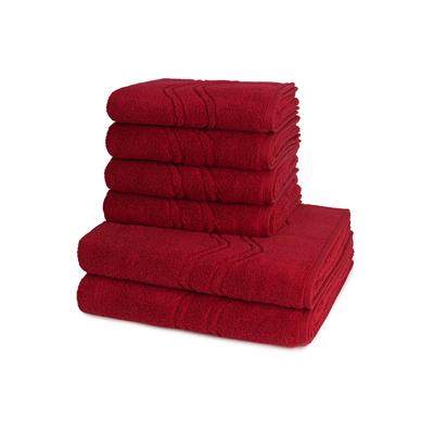 Ross Handtuchset 6-teilig Damen rot, ONE SIZE