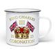 King Charles III 2023 Coronation Novelty Gift Enamel Tin Mug - White